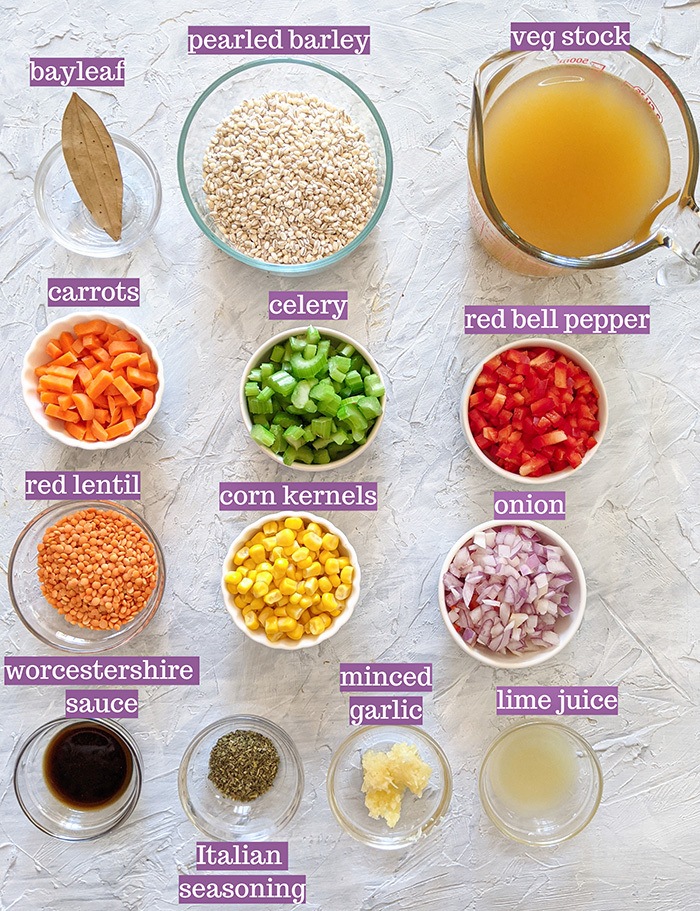 Barley lentil vegetable soup ingredient list