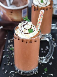 Dark Chocolate Coconut Cooler top view - Ruchiskitchen
