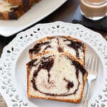 Eggless marble cake slices with tea