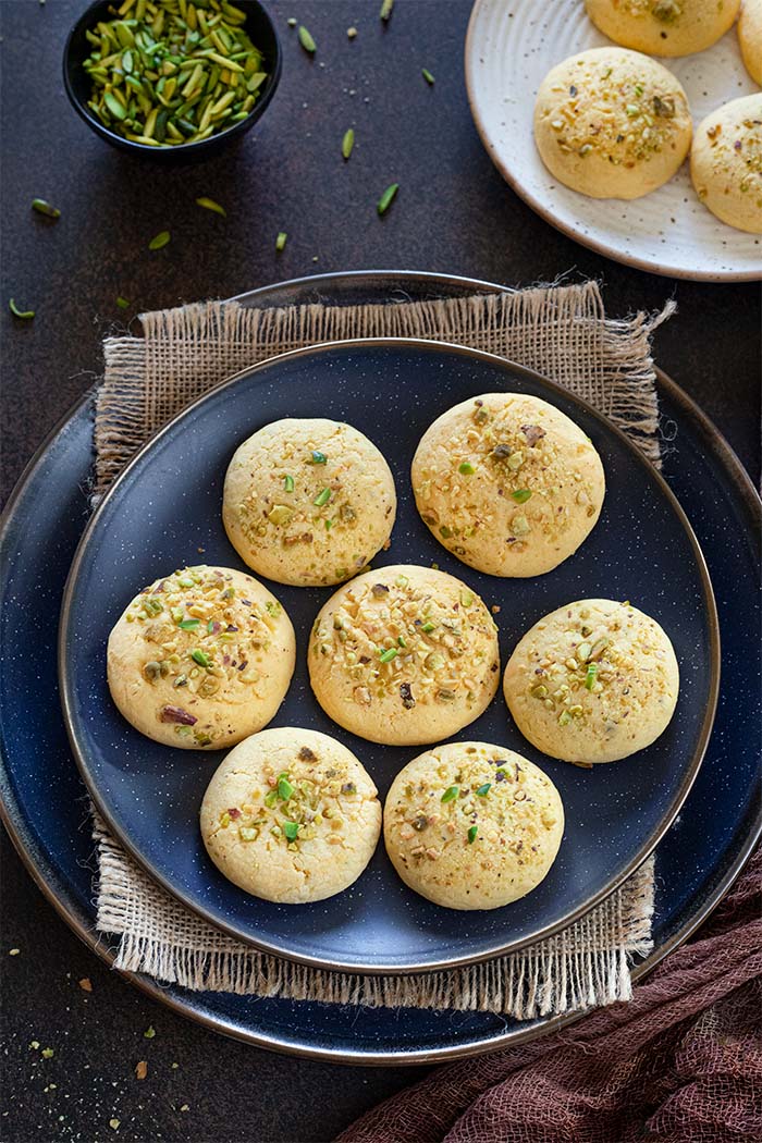Pistachio cookies on a plate