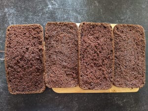 Slice cake into equal parts