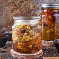 Gajar Gobhi Shalgam Achar in a jar