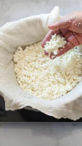 Homemade crumbly paneer