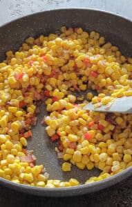 Sauté corn until soft