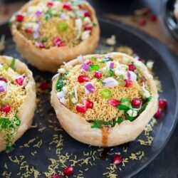 Filled katoris on a plate