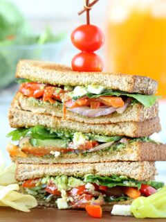 Summer Veggie Sandwiches with Pesto - Ruchiskitchen