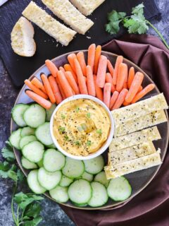 Pumpkin Ranch Dip with fresh veggies