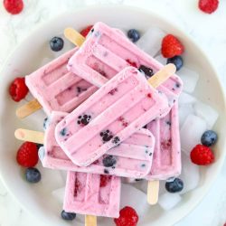 Raspberry Yogurt Popsicles