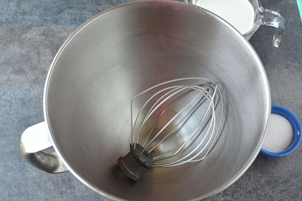 Bowl and balloon attachment chilled in the fridge