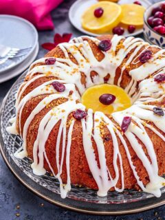 Drizzled White Chocolate Cranberry Bundt Cake